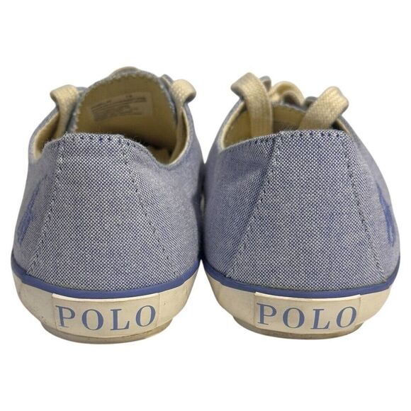 Polo Ralph‎ Lauren Blue Oxford Cloth Pernell EUC Size 8 B US woman's shoes - Picture 5 of 7